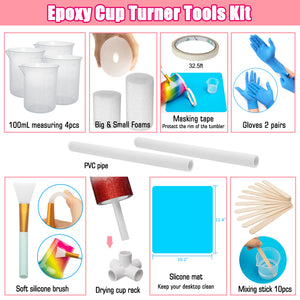 CPPSLEE Cup Turner For Tumblers, Metal Frame Tumbler Turner Machine Kit, Tumbler Spinner DIY Crafts, Cup Spinner with Silent Balance Steering Shaft