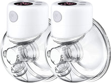 Load image into Gallery viewer, CPPSLEE Wearable Breast Pump, S12 Hands Free Breast Pump, Electric Portable Breast Pump with 2 Mode &amp; 9 Levels, Wireless Breast Pump, LCD Display, 24mm Flange, 2 Pack
