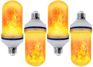 CPPSLEE - LED Flame Effect Light Bulb - 4 Modes with Upside Down Effect - E26 Base LED Bulb - Flame Bulbs for Christmas Decorations /Hotel/Bar/Christmas Party Decoration (4 Pack )