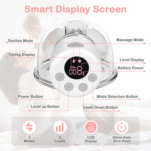 CPPSLEE Wearable Breast Pump, S12 Hands Free Breast Pump, Electric Portable Breast Pump with 2 Mode & 9 Levels, Wireless Breast Pump, LCD Display, 24mm Flange, 2 Pack