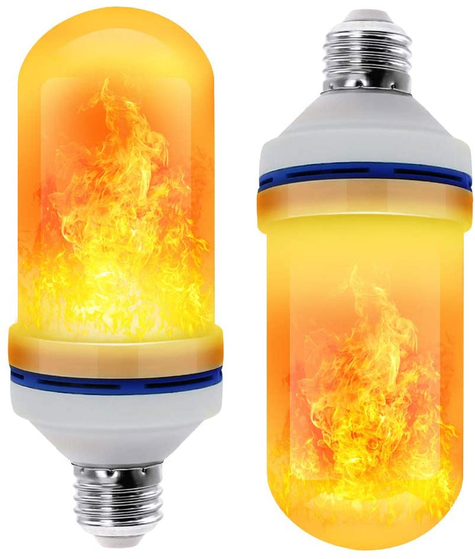 CPPSLEE - LED Flame Effect Light Bulb - 4 Modes Flame Light Bulbs with Gravity Sensor - E26 Base Christmas Decorations Flame Light Bulbs for Indoor/Outdoor/Hotel/Bar/Party Christmas Decor(2 Pack)